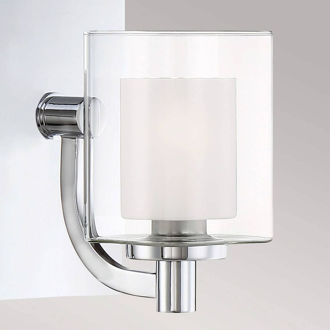 QUOIZEL Kolt IP44 wall light with double glass shade, 1-bulb - Image 1