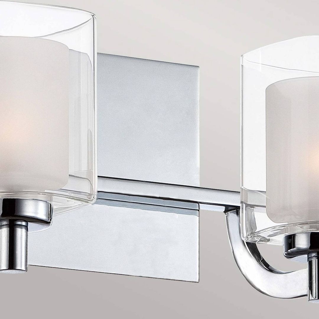 QUOIZEL Wall light Kolt IP44 with double glass shade, 2-bulb - Image 1