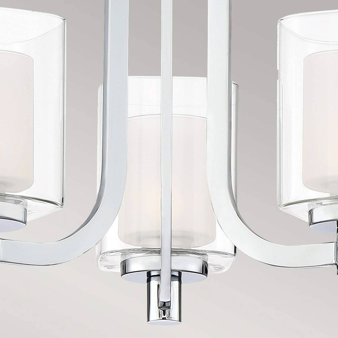QUOIZEL Kolt IP44 ceiling light with double glass shades - Image 1