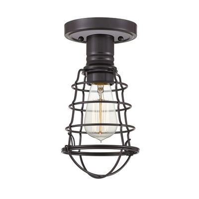 QUOIZEL Mite ceiling light with metal cage, bronze - Thumbnail 2