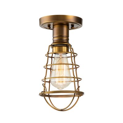 QUOIZEL Mite ceiling light with metal cage, antique brass - Thumbnail 2