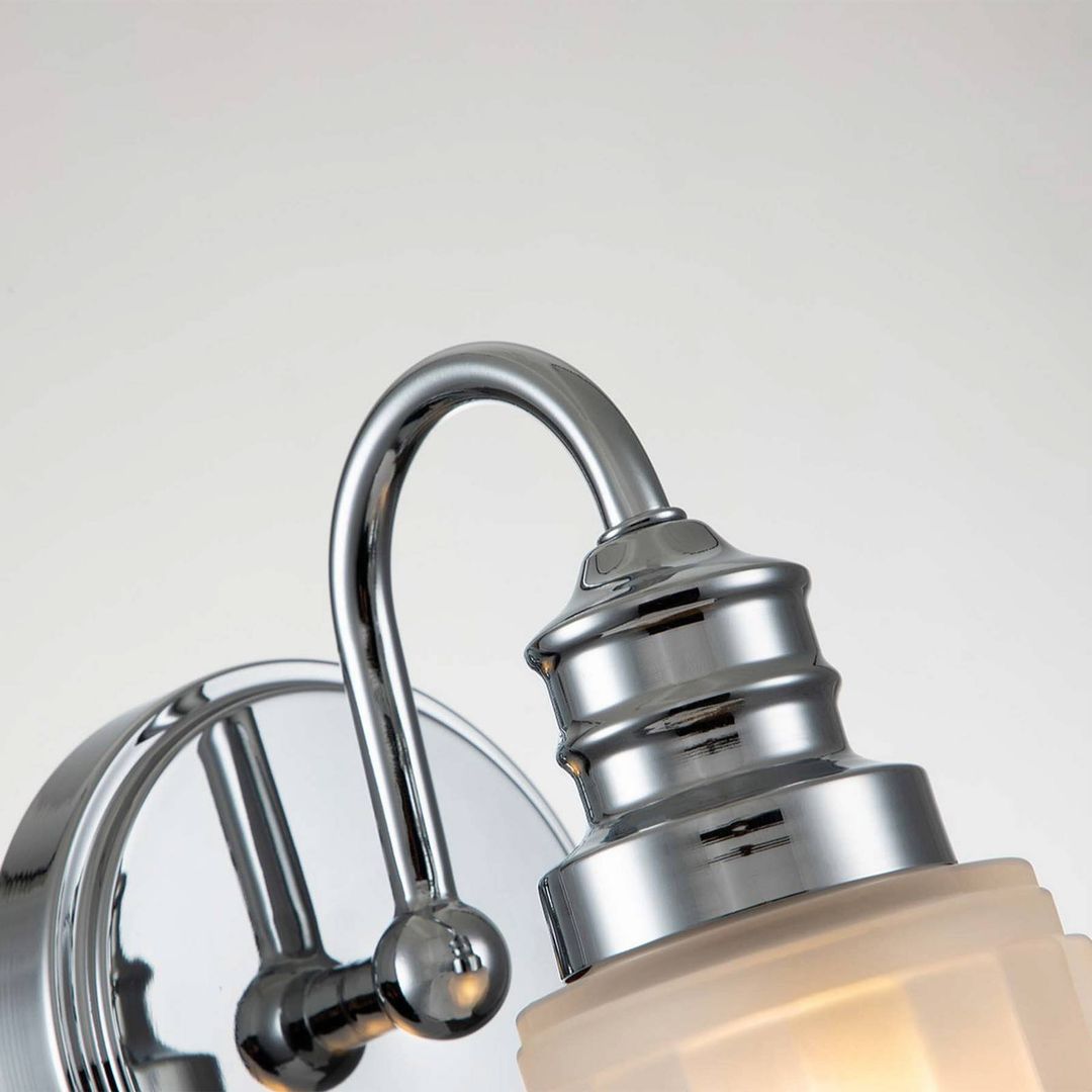 QUOIZEL Swell wall light, chrome-coloured, glass, 24 cm, IP44, G9 - Image 1