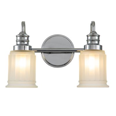 QUOIZEL Swell wall light, chrome-coloured, 2-bulb, glass, IP44, G9 - Thumbnail 2