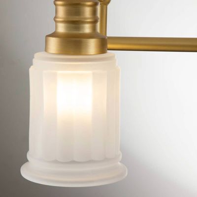 QUOIZEL Swell wall light, brass-coloured, 3-bulb, glass, IP44, G9