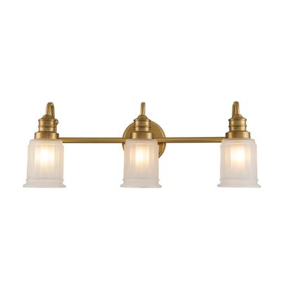 QUOIZEL Swell wall light, brass-coloured, 3-bulb, glass, IP44, G9 - Thumbnail 2