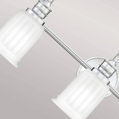 QUOIZEL Swell wall light, chrome-coloured, 3-bulb, glass, IP44, G9