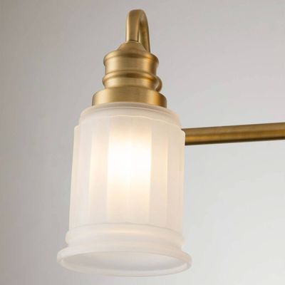 QUOIZEL Swell wall light, brass-coloured, 4-bulb, glass, IP44, G9