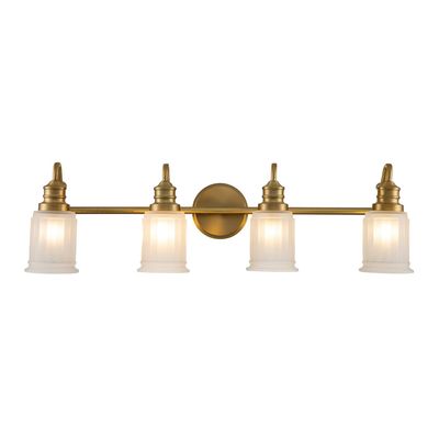 QUOIZEL Swell wall light, brass-coloured, 4-bulb, glass, IP44, G9 - Thumbnail 2