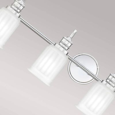 QUOIZEL Swell wall light, chrome-coloured, 4-bulb, glass, IP44, G9