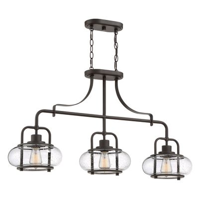 QUOIZEL Trilogy hanging light, bronze, 3-bulb - Thumbnail 2