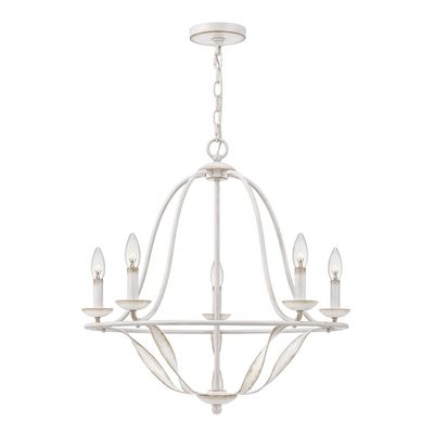 QUOIZEL Bradbury 5 chandelier, 5-bulb, white - Thumbnail 2