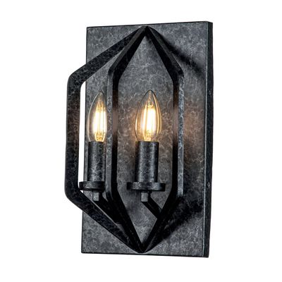 QUOIZEL Vanguard wall light, old black, 2-bulb - Thumbnail 2