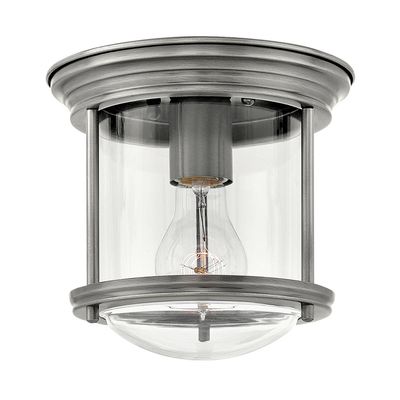 Quintiesse Hadrian Mini outdoor ceiling light, antique nickel/clear - Thumbnail 2