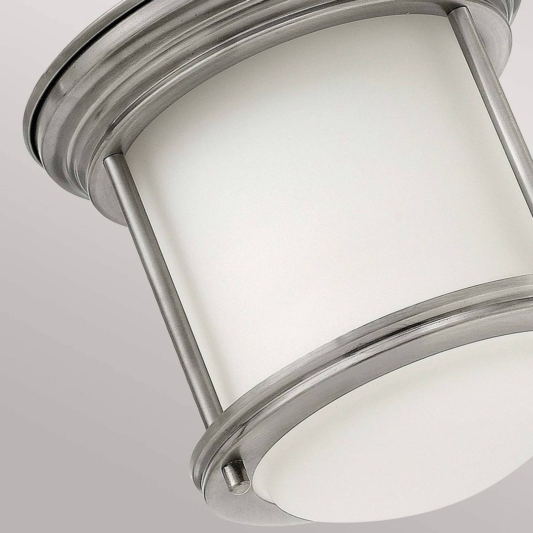 Quintiesse Hadrian Mini outdoor ceiling light, antique nickel/opal white - Image 1