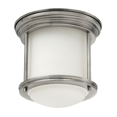 Quintiesse Hadrian Mini outdoor ceiling light, antique nickel/opal white - Thumbnail 2