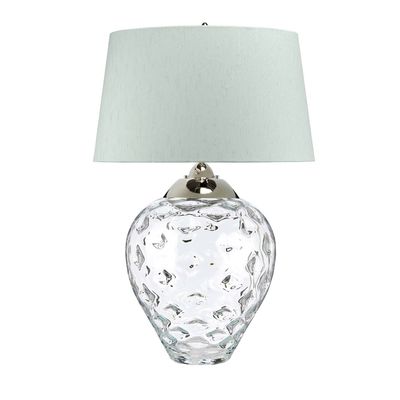 Quintiesse Samara table lamp, Ø 51 cm, clear, fabric, glass, 2-bulb