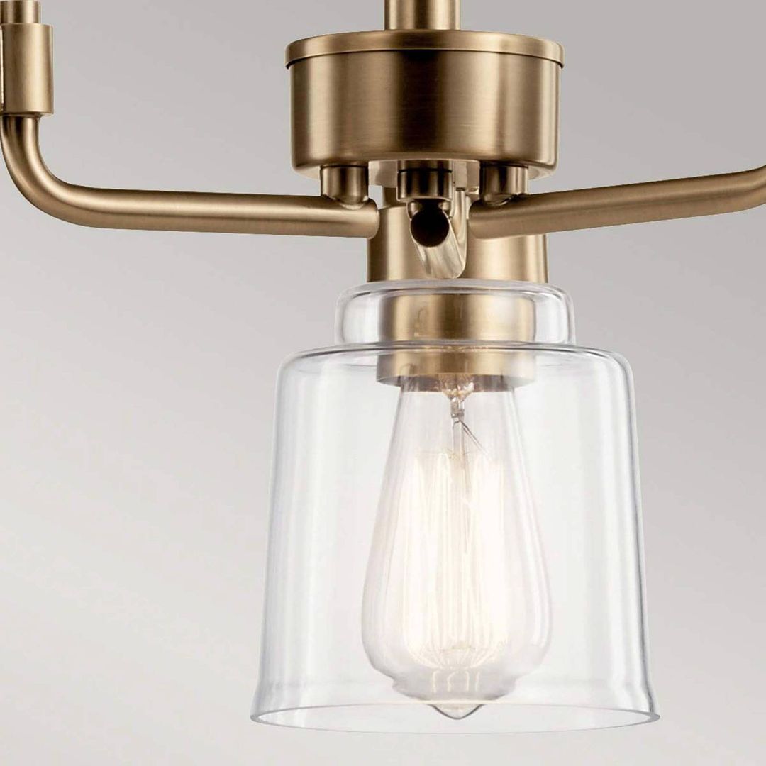KICHLER Aivian pendant light, 3-bulb, weathered brass - Image 1