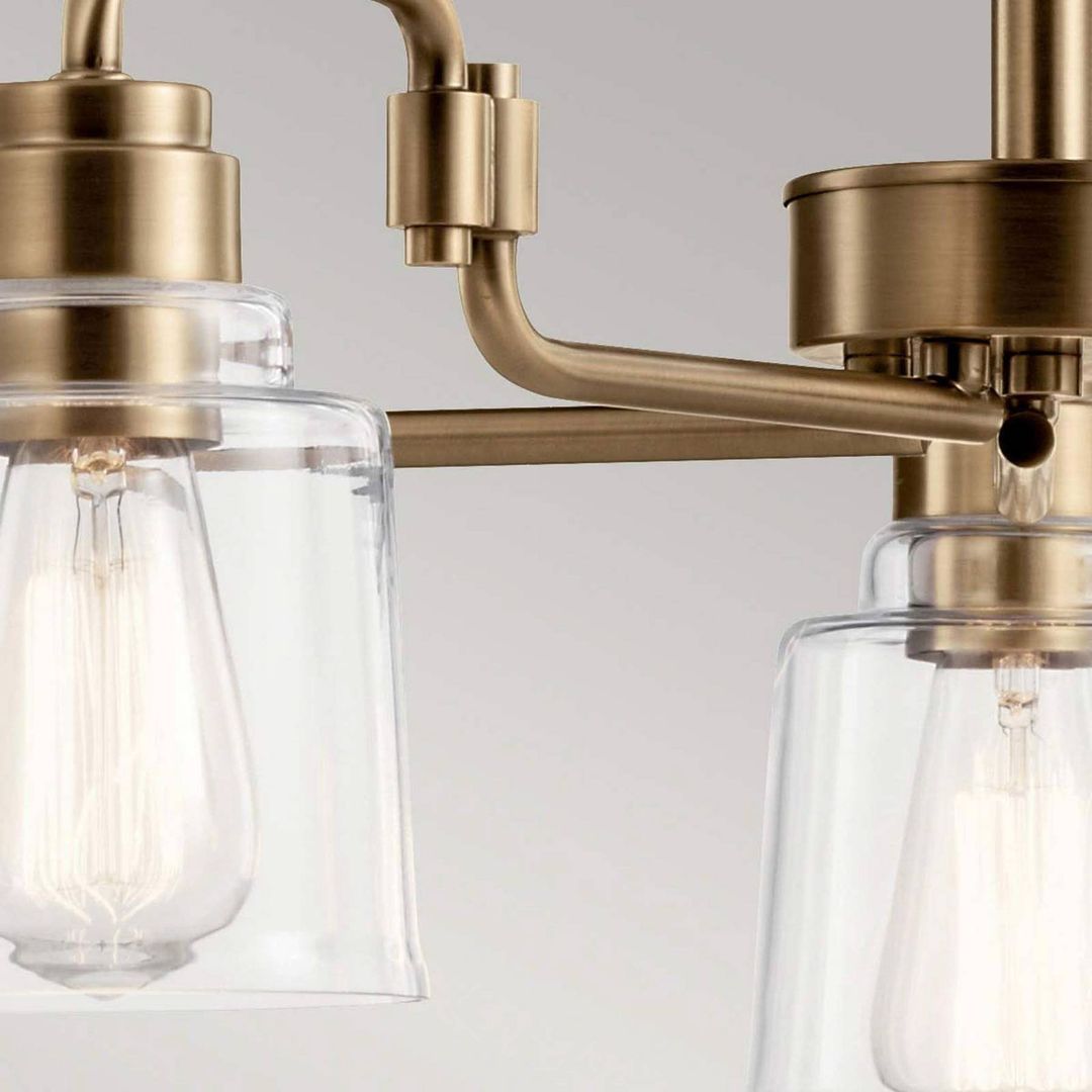 KICHLER Aivian pendant light, 5-bulb, weathered brass - Image 1
