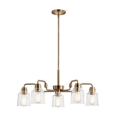 KICHLER Aivian pendant light, 5-bulb, weathered brass - Thumbnail 2