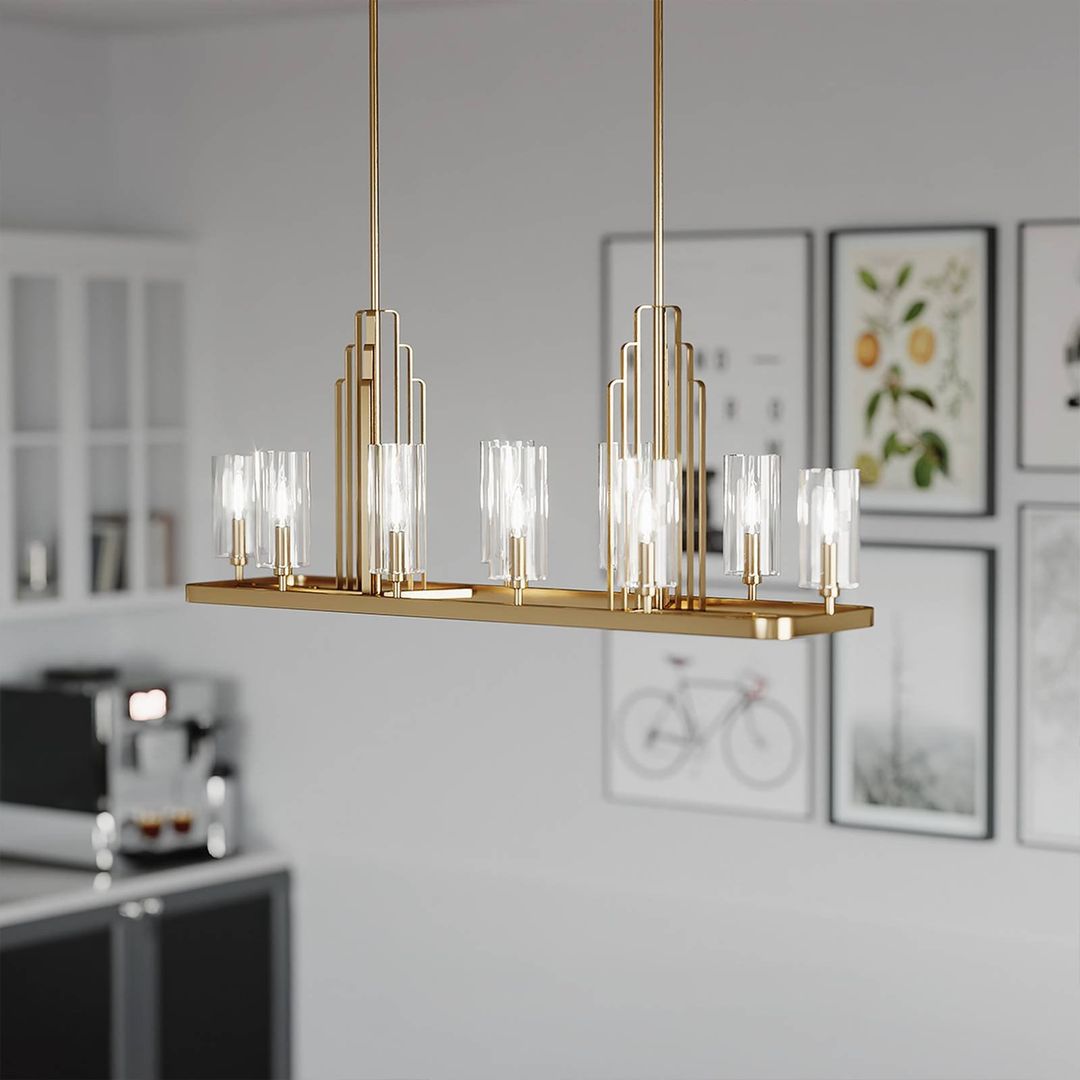 Quintiesse Kimrose pendant light, 10-bulb, brass - Image 1