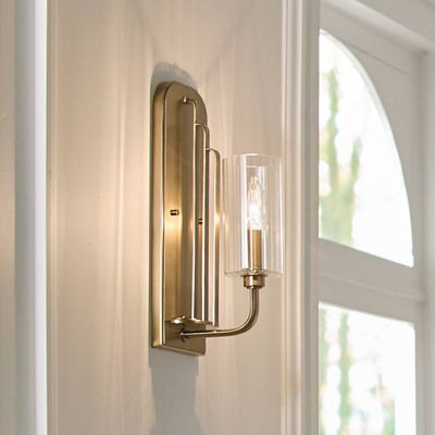 Quintiesse Kimrose wall light, 1-bulb, brass