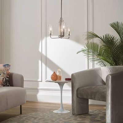 Quintiesse Kimrose pendant light, 3-bulb, polished nickel