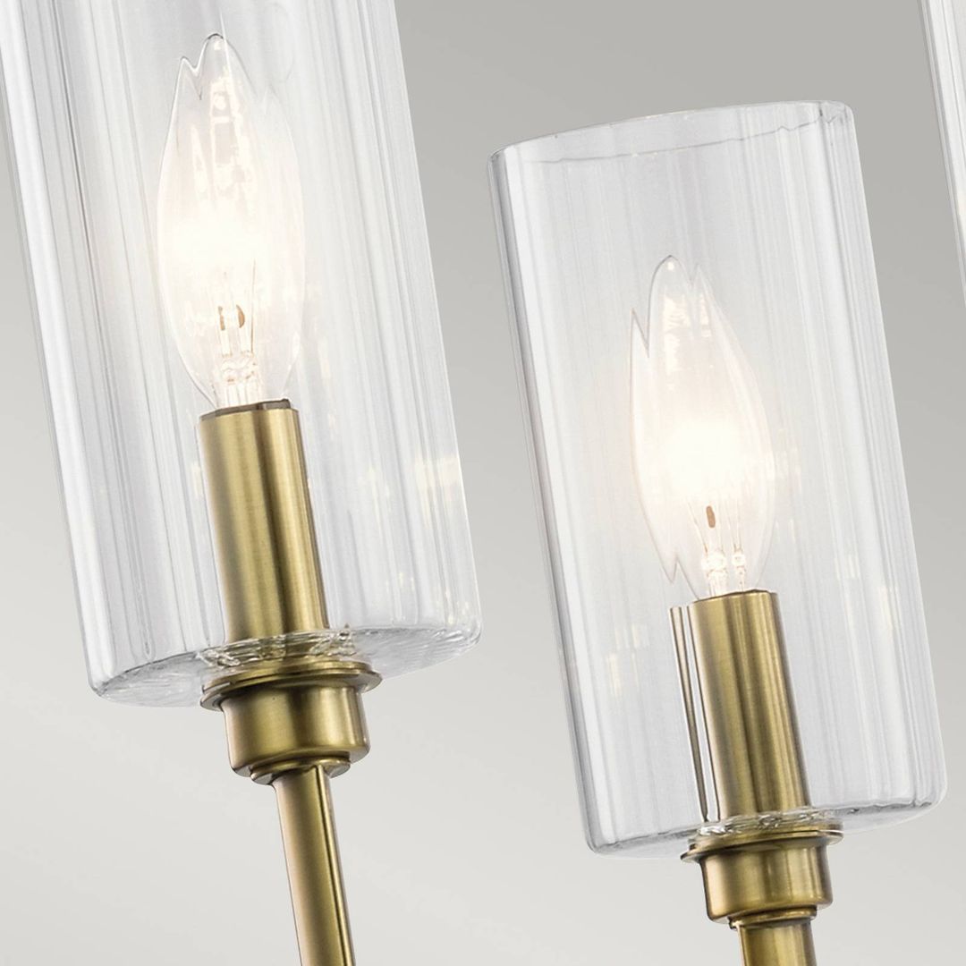 Quintiesse Kimrose chandelier, 6-bulb, brass - Image 1