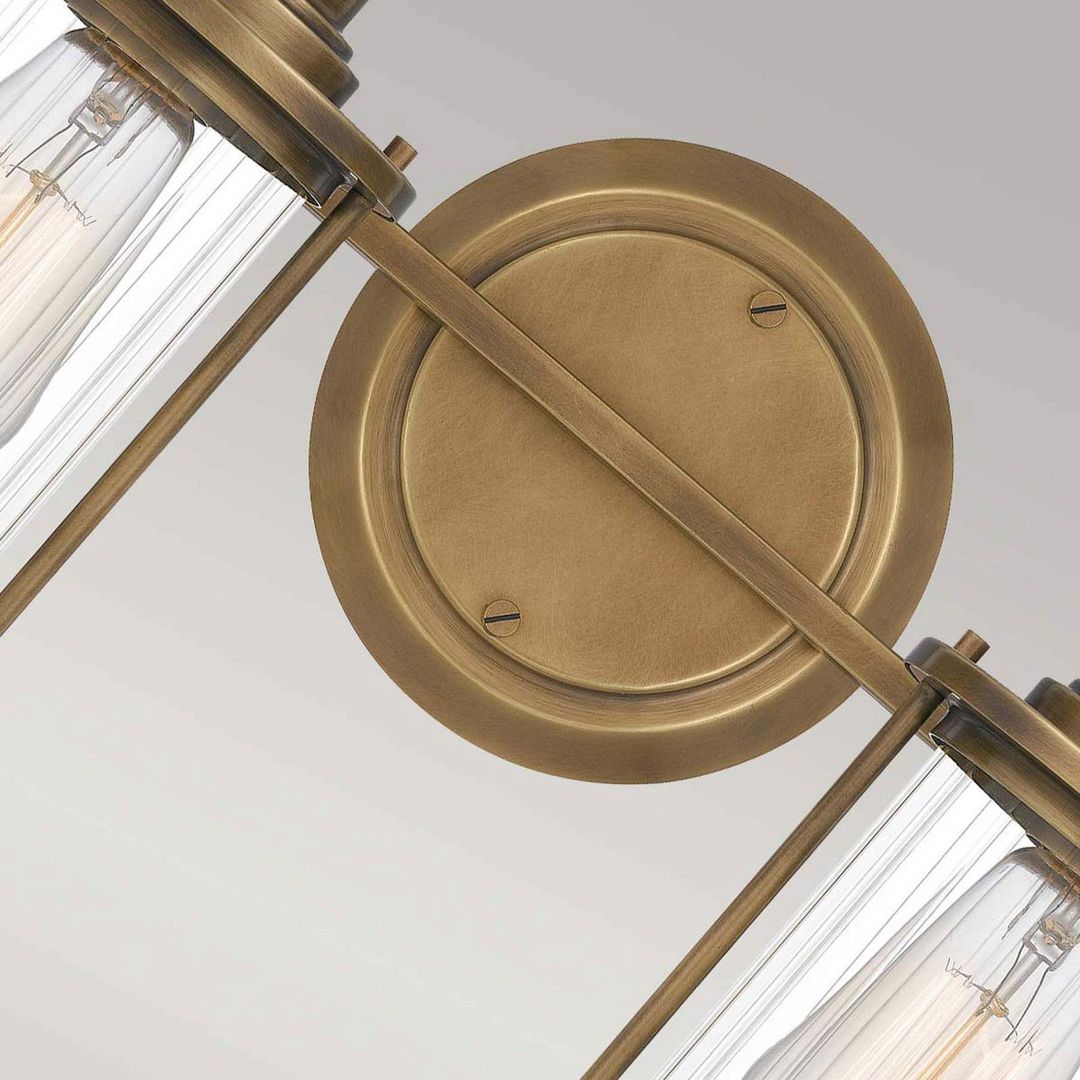 QUOIZEL Wall light Riggs IP44, antique brass, 2-bulb - Image 1