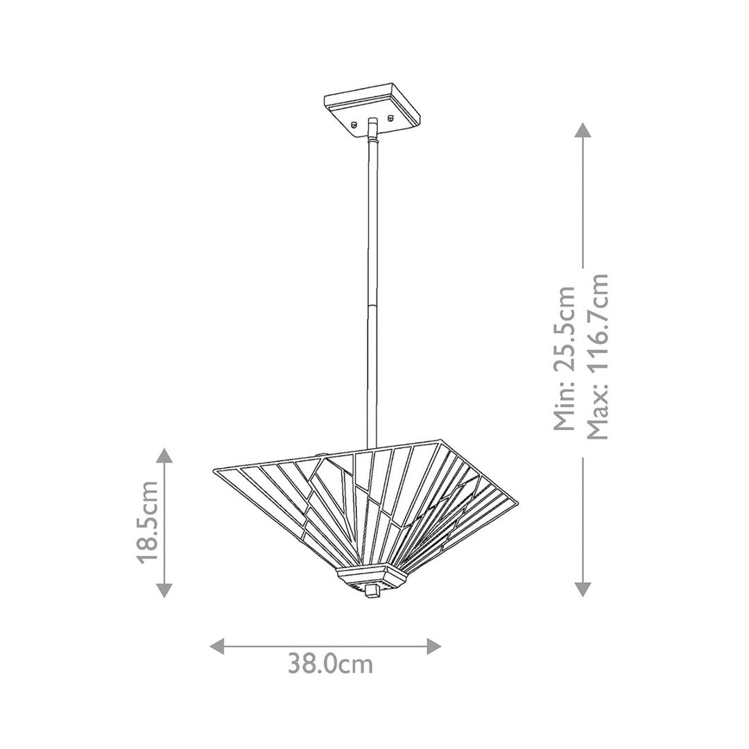 Elstead Alderley ceiling light, height-adjustable, Tiffany style - Image 1