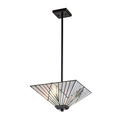 Elstead Alderley ceiling light, height-adjustable, Tiffany style - Thumbnail 2