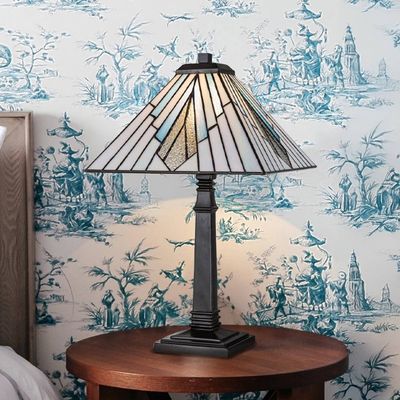 Elstead Alderley table lamp, 30 cm x 30 cm, Tiffany style, bronze