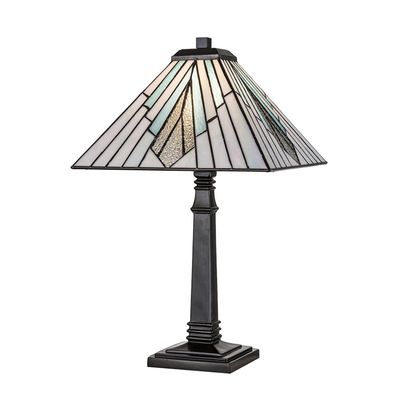 Elstead Alderley table lamp, 30 cm x 30 cm, Tiffany style, bronze - Thumbnail 2