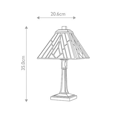 Elstead Alderley table lamp, 20 cm x 20 cm, Tiffany style, bronze