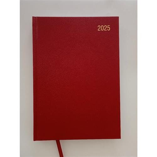 ValueX Desk Diary A4 Day To Page Appointment 2026 Burgundy - OFFICEA41 - Image 1