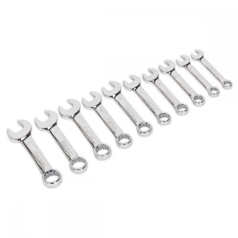 Sealey 10 Piece Short Combination Spanner Set Metric - Image 1