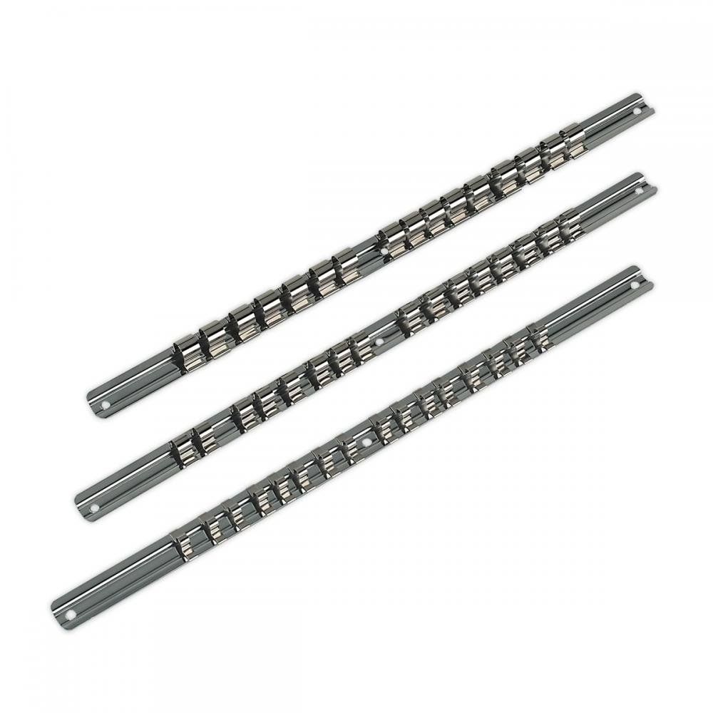 Sealey 3 Piece Combination Drive Socket Retaining Rail Set - Image 1