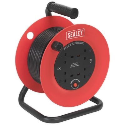 Sealey 4 Socket Heavy Duty Cable Reel 240v 25m