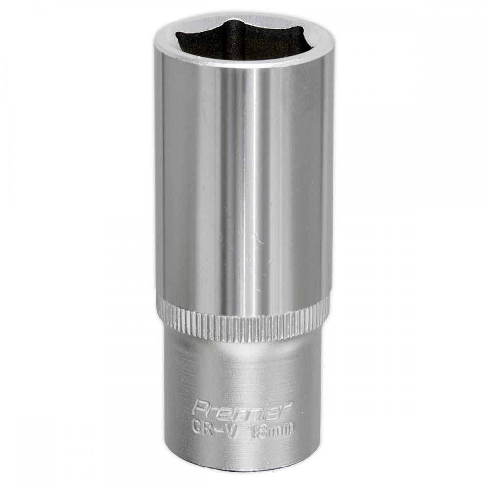 Sealey 3/8" Drive Deep Hexagon WallDrive Socket Metric 3/8" 18mm - Image 1