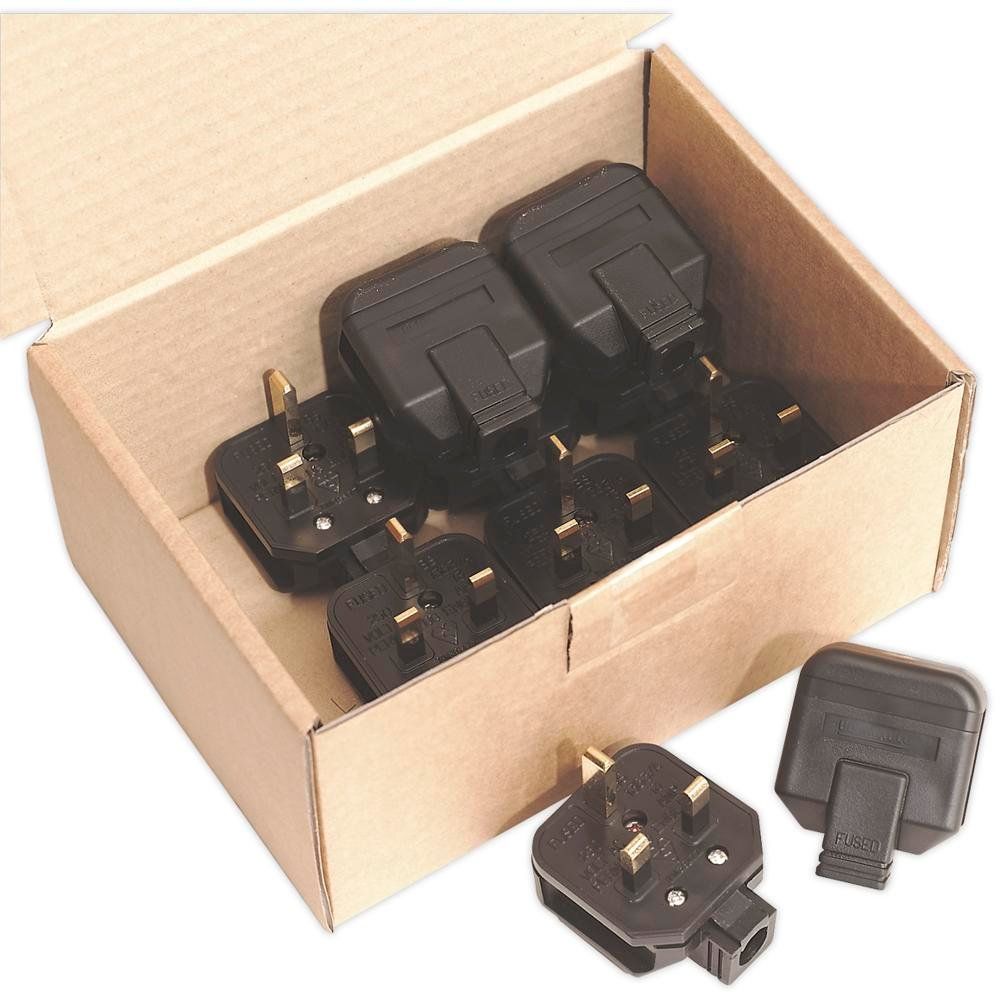 Sealey Heavy Duty Rubber Plug 13amp 240v Pack of 10 - Image 1