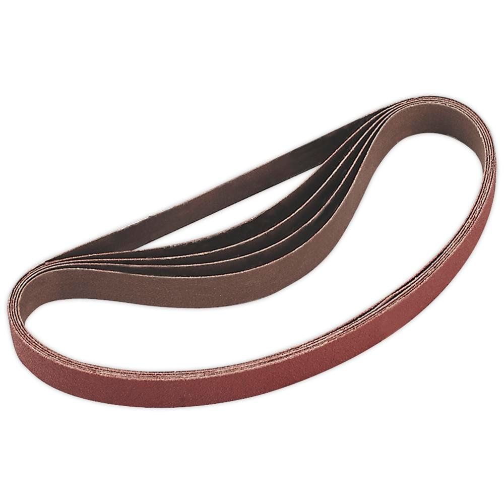 Sealey 20mm x 520mm Sanding Belt 20mm x 520mm 80g Pack of 5 - Image 1