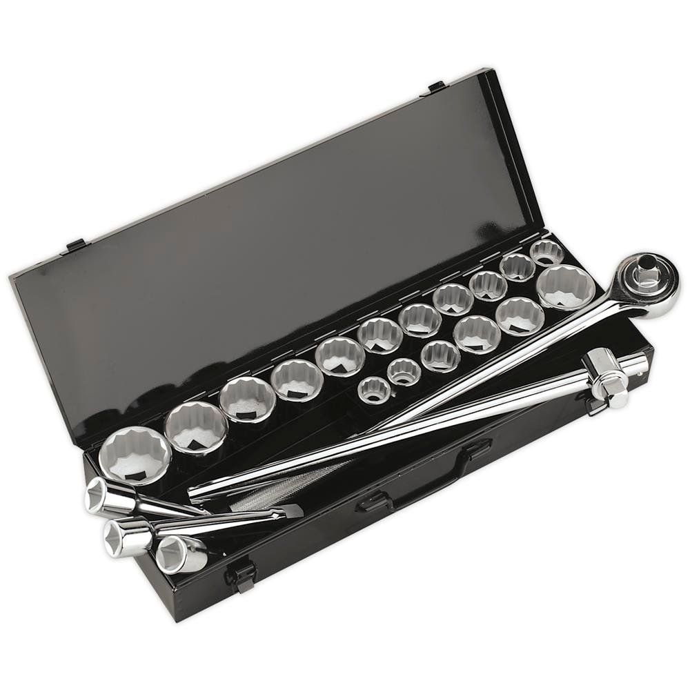 Sealey 22 Piece 3/4" Drive Bi Hexagon WallDrive Socket Set Metric and Imperial 3/4" - Image 1