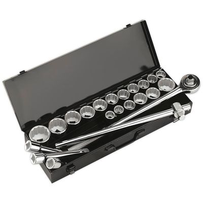 Sealey 22 Piece 3/4" Drive Bi Hexagon WallDrive Socket Set Metric and Imperial 3/4"