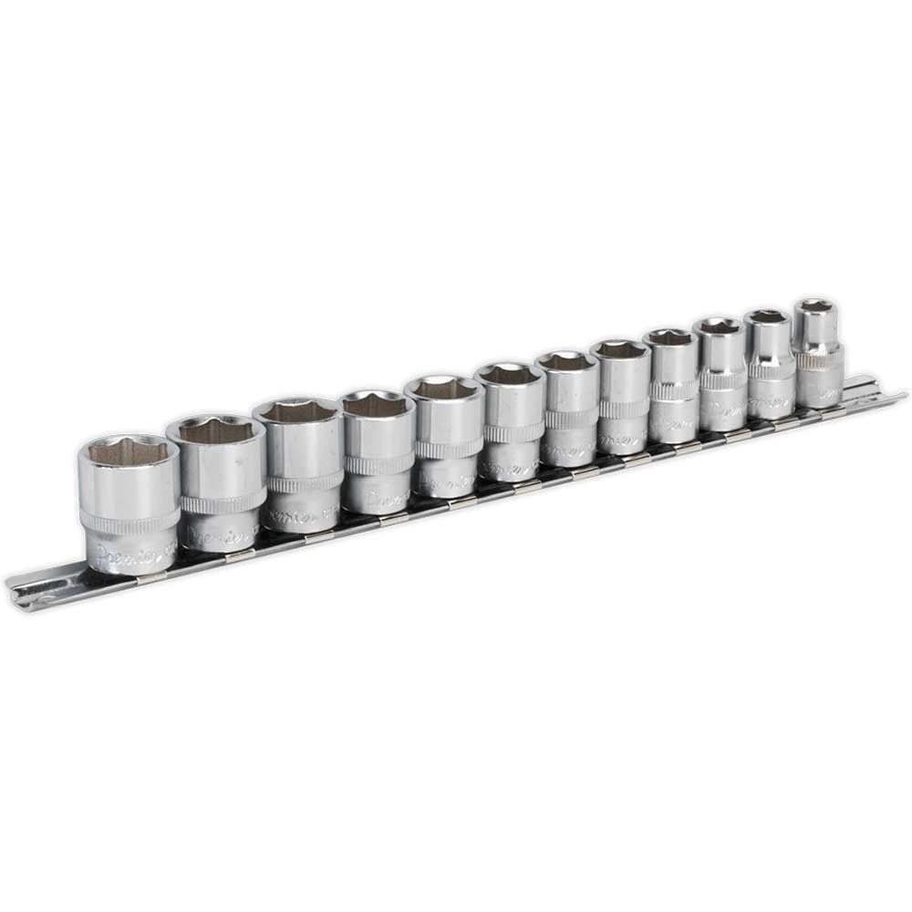 Sealey 9 Piece 3/8" Drive Hexagon WallDrive Socket Set 3/8" - Image 1