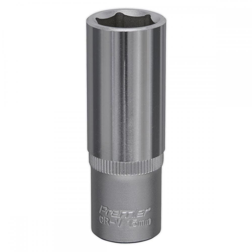 Sealey 3/8" Drive Deep Hexagon WallDrive Socket Metric 3/8" 15mm - Image 1