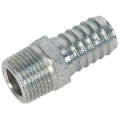 Sealey AC42 Screwed Tailpiece Male 3/8inBspt - 1/2in Hose Pack Of 5
