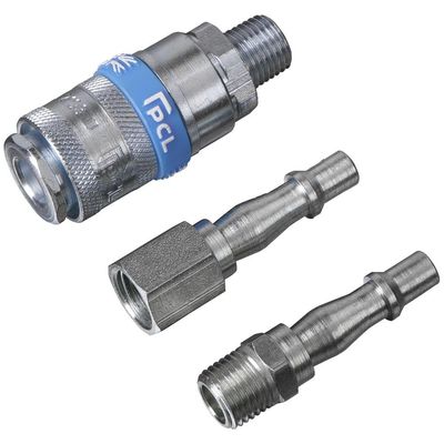 Sealey AC60 Air Tool Coupling Kit 3Pc 1/4inBsp