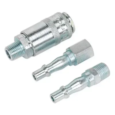 Sealey AC60 Air Tool Coupling Kit 3Pc 1/4inBsp - Thumbnail 2