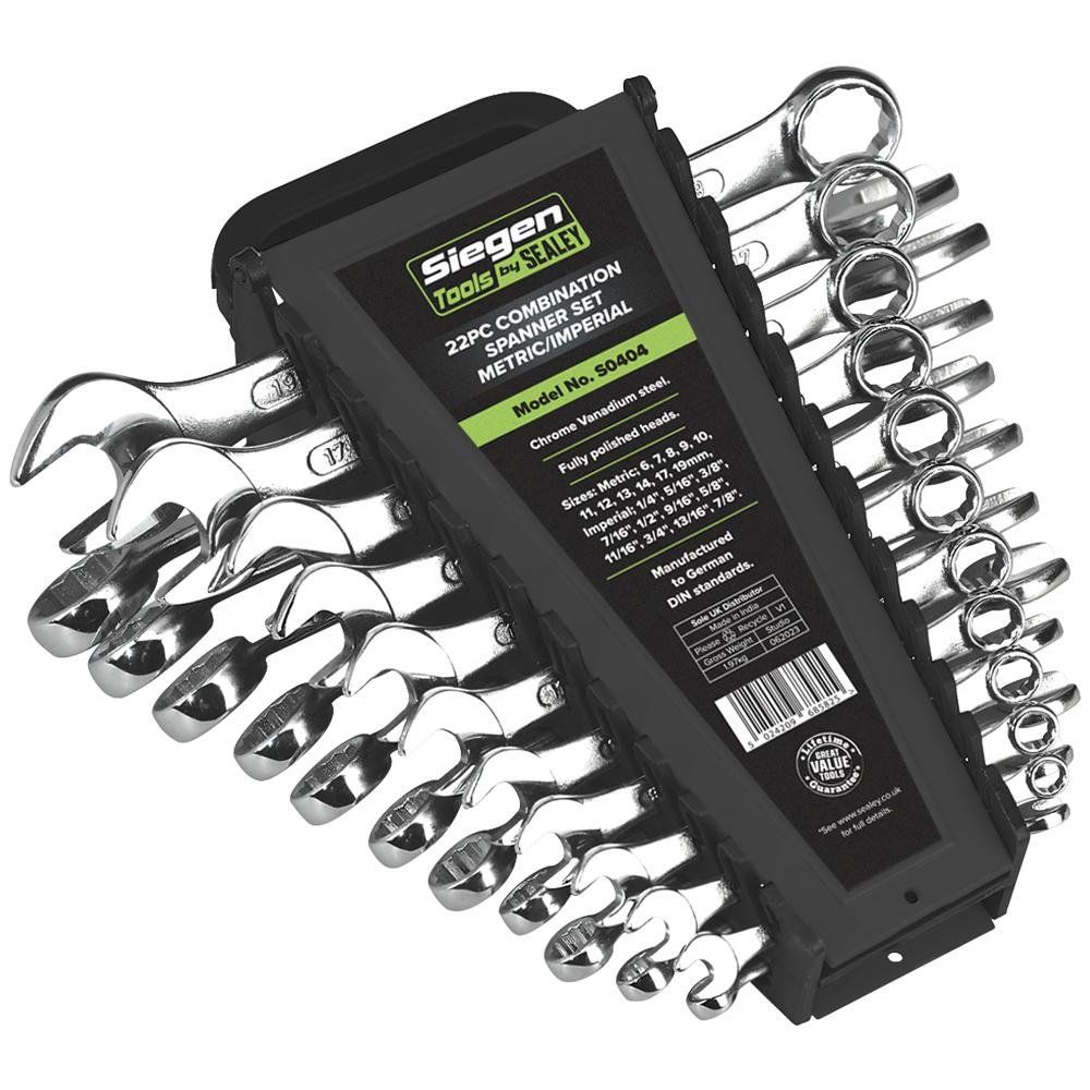 Siegen 22 Piece Combination Spanner Set Metric and Imperial - Image 1