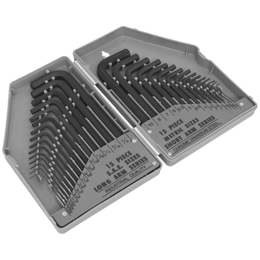 Siegen 30 Piece Hexagon Allen Key Set Metric and Imperial - Image 1