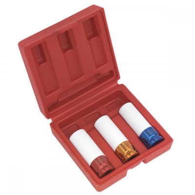 Sealey 3 Piece 1/2" Drive Impact Socket Set for Alloy Wheels 1/2"
